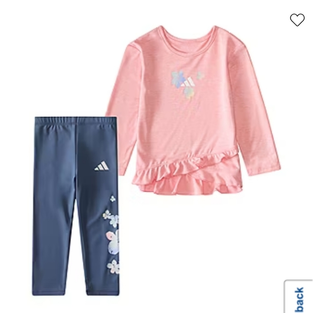 NWT Sold‎ Out Kids/Baby Adidas Pink Top and Leggings Set
